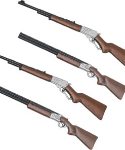 4pcs Miniature Gun Rifle Models for Dollhouse, 1/12 Scale Tiny Fake Sniper Accessory for Dollhouse Decoration, Mini Hunting Shotgun Figurine Miniatures Parts Items for Retro Garden Small Model Crafts