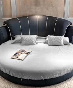 Round Bed Sheets Cover, 200cm (78.7") Diameter, Easy Fit for Deep Less Than 10.6" Fitted Circular Circle Bed, 100% Cotton Piece for Pocket Twin Hotel Home, Solid Gray Silver Color (Just Cover, No Bed)