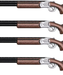 4pcs Miniature Gun Dollhouse, 1/12 Scale Rifle Models, Tiny Fake Sniper Accessory, Mini Hunting Shotgun Figurine Miniatures Parts Items for Small Retro Garden, Western Farm Decoration, Crafts, Short