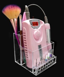 10 Holes Storage Box Holder Organizer to Display Nail Drill Bit File Brush Electric Machine Manicure Accessory, Grinding Tool Essentials, Acrylic Clear Transparent Stand Case Desk Room Accessories