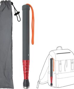 Telescoping Cane, 55" Blind Cane Telescopic Walking Stick, Reflective Retractable Mobility Aids Telescope Assist Tool for Elderly Night Warning, Roller Head Screw-in, Storage Bag, Titanium Alloy
