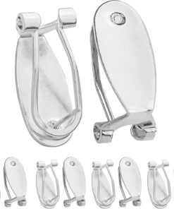 Silver Fingernail Earring Post for Native American Earring 10 Pieces/lot - Flatback Stopper for Making Heavy, Bulk Native American Pierced Jewelry Findings (Color: Silver)