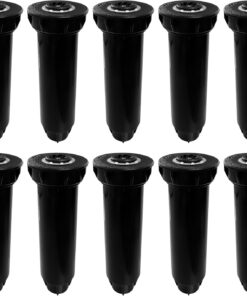 10Pcs Lawn Pop Up Sprinkler Heads Tool Irrigation Equipment Gear, 360 Degree Supplies for Garden (Black Color)