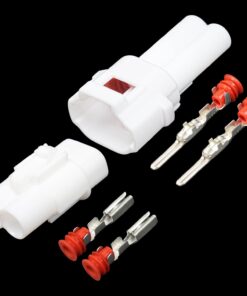 2 Pin Connector Compatible with Sumitomo MT090, Waterproof Male Female Fog Lamp Electrical Quick Wire Plug Kit Set for Auto Motorcycle, Replaces 6187-2171, 6180-2181, DJ7021-2-11/21, White Color