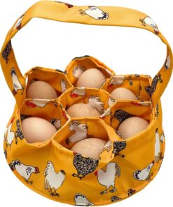 Large Egg Collecting Basket/Bag - Durable Canvas Apron Egg Holder, Collector & Container for Duck, Chicken, Goose Eggs