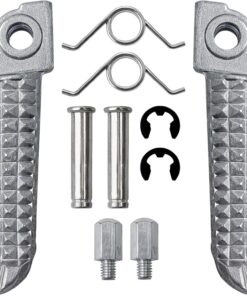 1 Pair Foot Pegs Compatible with Yamaha YZF R3 R25 MT25 MT03 MT-03 2014-2023, Motorcycle Footrest Pedal Bracket Peg Rest, Aluminum Driver Passenger Footpeg Set, Posapies Para Moto (Front)