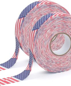 2 Rolls Hockey Stick Tape, Colored Cloth Grip 1"x27yds Multipurpose for Baseball Athletic Sports Lacrosse Softball Bats Rackets Pullup Bars Gardening Tools Hand Taping Easy to Tear, Stretch (USA Flag)